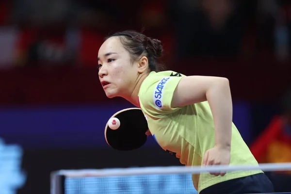 2018 Japanese Table Tennis Player Mima Ito Play Taiwan Table — 스톡 사진