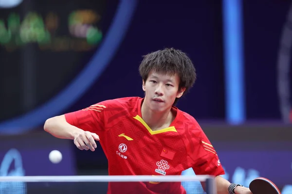 Joueur Chinois Tennis Table Lin Gaoyuan Affronte Joueur Japonais Tennis — Photo