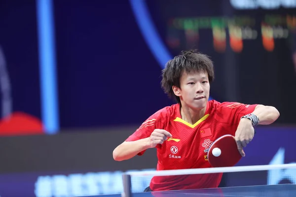 Joueur Chinois Tennis Table Lin Gaoyuan Affronte Joueur Japonais Tennis — Photo