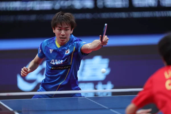 Chinese Table Tennis Player Lin Gaoyuan Plays Japanese Table Tennis