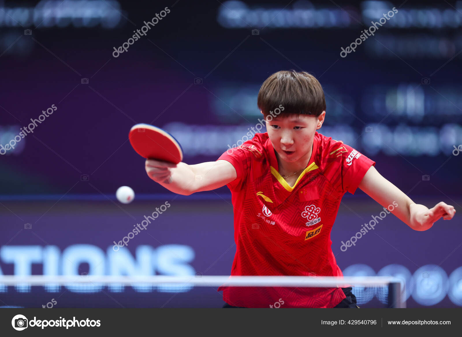 Chinese Table Tennis Player Wang Manyu Plays Chinese Table Tennis