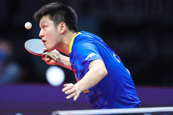 Jugador Tenis Mesa Chino Fan Zhendong Juega Contra Jugador Tenis — Foto de Stock