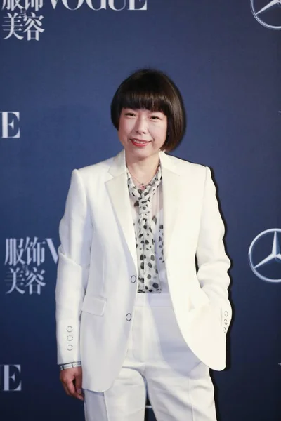 Angelica Cheung 상하이에서 2019 행사에서 흰옷을 나타났다 — 스톡 사진