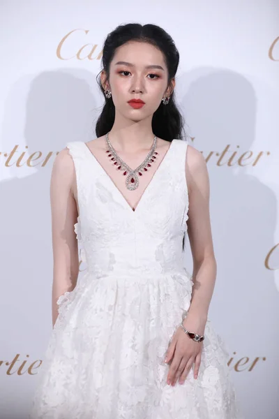 Китайская Актриса Чжоу Приняла Участие Коммерческом Мероприятии Cartier Шанхае Китай — стоковое фото