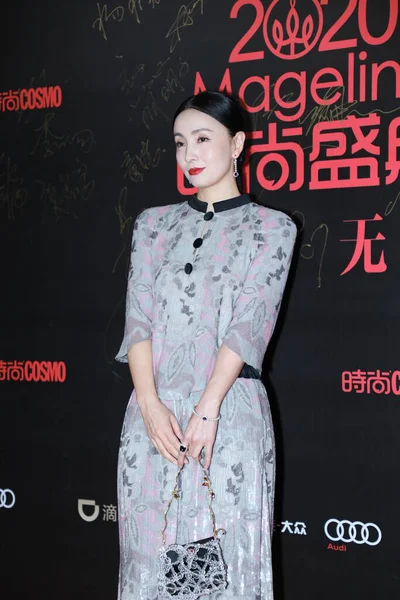 中国の女優と元同期スイマータオ香港 上海でコスモファッションイベントに出席 12月2020 — ストック写真