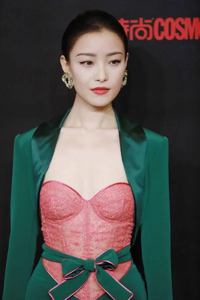 Actrice Chinoise Assiste Événement Mode Cosmo Shanghai Chine Décembre 2020 — Photo