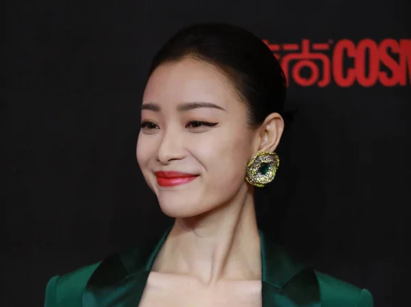 Chińska Aktorka Uczestniczy Imprezie Mody Cosmo Szanghaju Chiny Grudnia 2020 — Zdjęcie stockowe