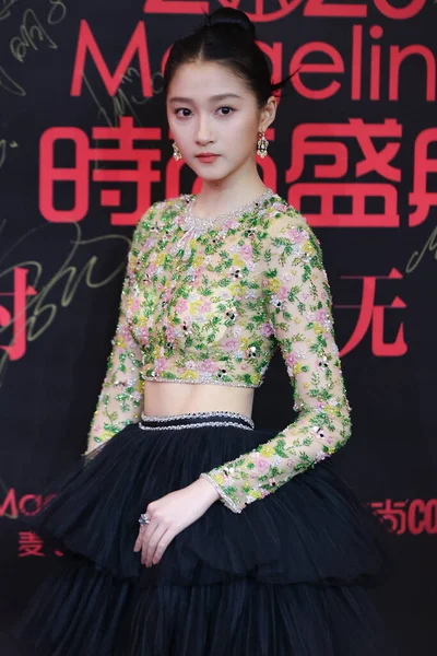 Actriz China Guan Xiaotong Asiste Evento Moda Cosmo Shanghai China — Foto de Stock