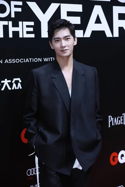 Actor Chino Yang Yang Aparece Traje Negro Alfombra Roja Para — Foto de Stock