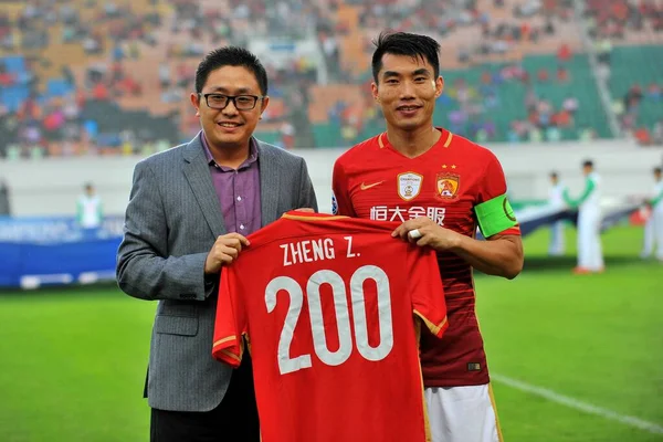 Çinli Profesyonel Futbolcu Zheng Zhi Guangzhou Evergrande Taobao Guangzhou City — Stok fotoğraf