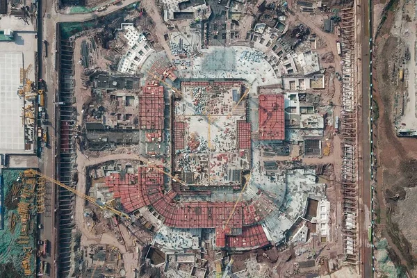 Una Vista Aérea Del Estadio Fútbol Guangzhou Evergrande Futuro Sede —  Fotos de Stock