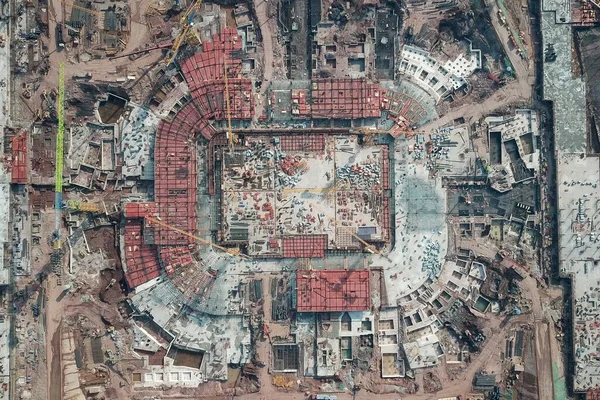 Una Vista Aérea Del Estadio Fútbol Guangzhou Evergrande Futuro Sede —  Fotos de Stock