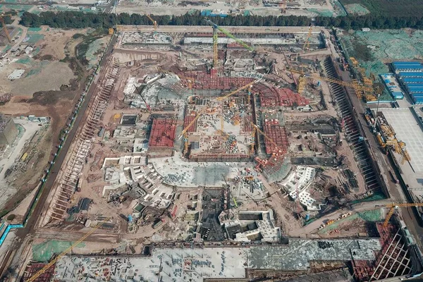 Antenn Utsikt Över Guangzhou Evergrande Football Stadium Den Framtida Hem — Stockfoto