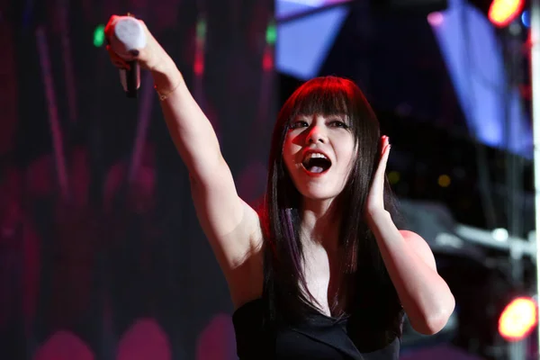 Cantante Compositora China Jane Zhang Actúa Una Reunión Fans Vistiendo —  Fotos de Stock