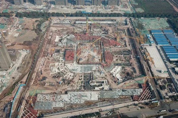 Aerial View Guangzhou Evergrande Football Stadium Future Home Venue Chinese — Stock Photo, Image