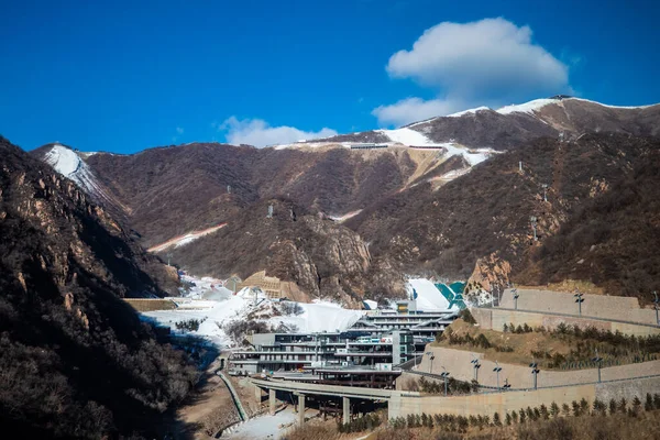 Photos Show National Alpine Skiing Center Site Beijing Winter Olympics — 스톡 사진