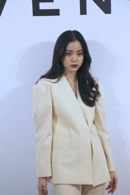 Taiwanese musician and actress Ouyang Nana stands for luxury brand Givenchy event in Shanghai, China, 28 January 2021. clipart