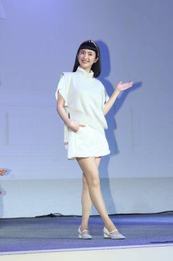 Taiwanese actress and singer Ariel Lin Yi-chen attends an activity in Taipei, Taiwan, 17 March 2021. clipart