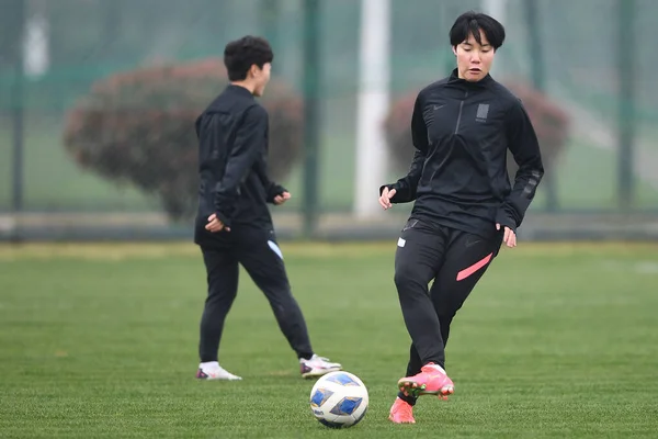 Pelatihan Sepak Bola Wanita Korea Selatan 2020 Playoff Turnamen Sepak — Stok Foto