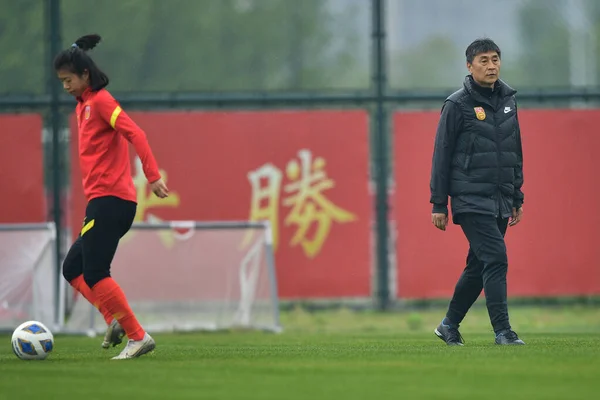 Chinese Women Football Training 2020 Tokyo Olympic Women Football Tournament — Stockfoto