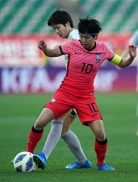 Güney Kore Çin 2020 Tokyo Olimpiyat Kadınlar Futbol Turnuvası Playoff — Stok fotoğraf