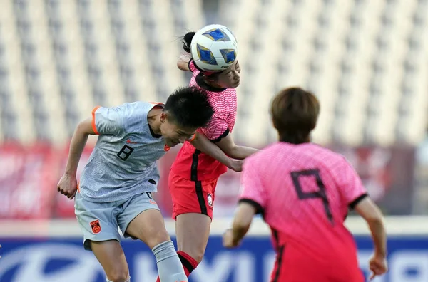 Korea Selatan China 2020 Pertandingan Sepak Bola Wanita Olimpiade Tokyo Stok Lukisan  