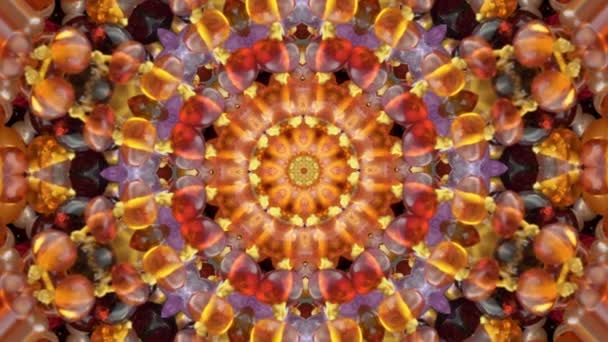 Kaleidoscope rotating gemstones — Stock Video