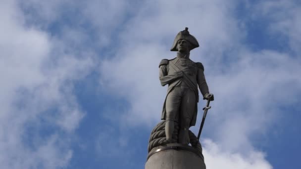 主尊纳尔逊的纪念铜像 — 图库视频影像
