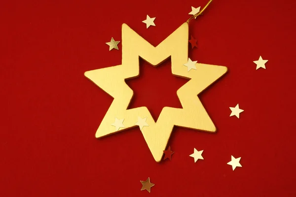 Gold christmas star — Stock Photo, Image