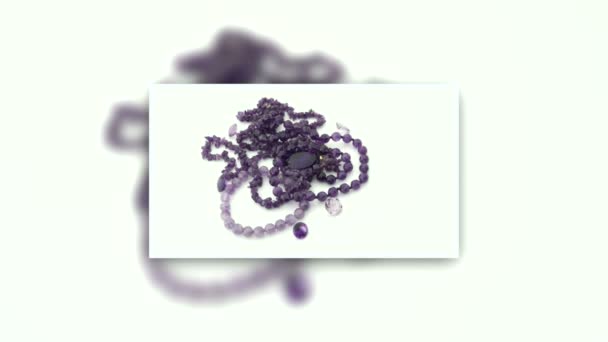 紫宝石和珠子 — 图库视频影像