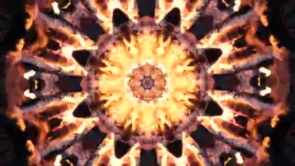 Fireplace looping kaleidoscope — Stock Video