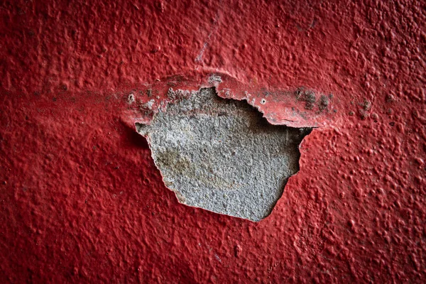 Red Wall Wiht Cracked Painting Texture Peeling Painted Red Grunge — 스톡 사진