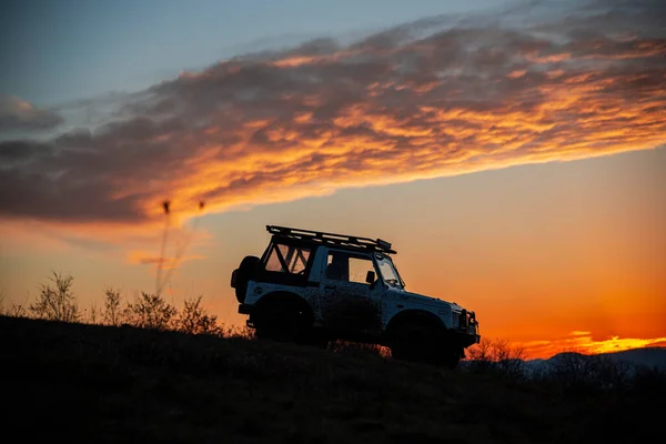 Sonnenuntergang Auf Dem Feld — Stockfoto