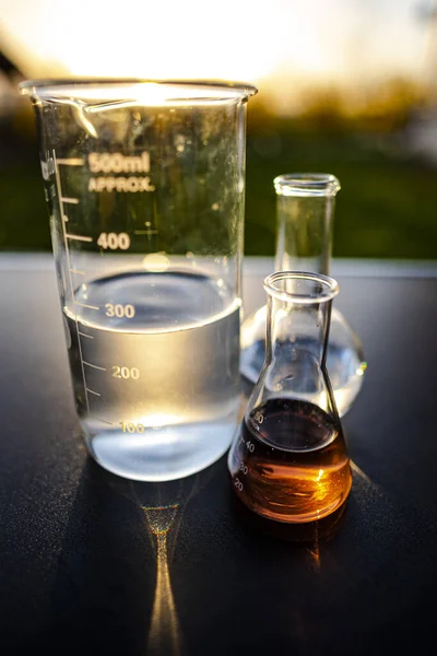 Лабораторний Скляний Посуд Крупним Планом — стокове фото