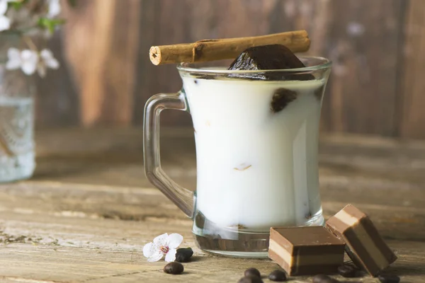 Mug of ice coffee with milk — Stock Photo, Image
