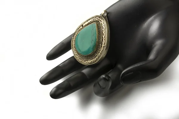 Vintage zei met turquoise steen — Stockfoto