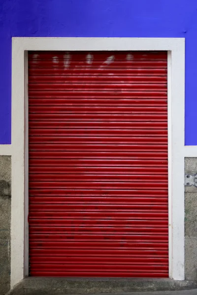 Red roller shutter — Stock Photo, Image