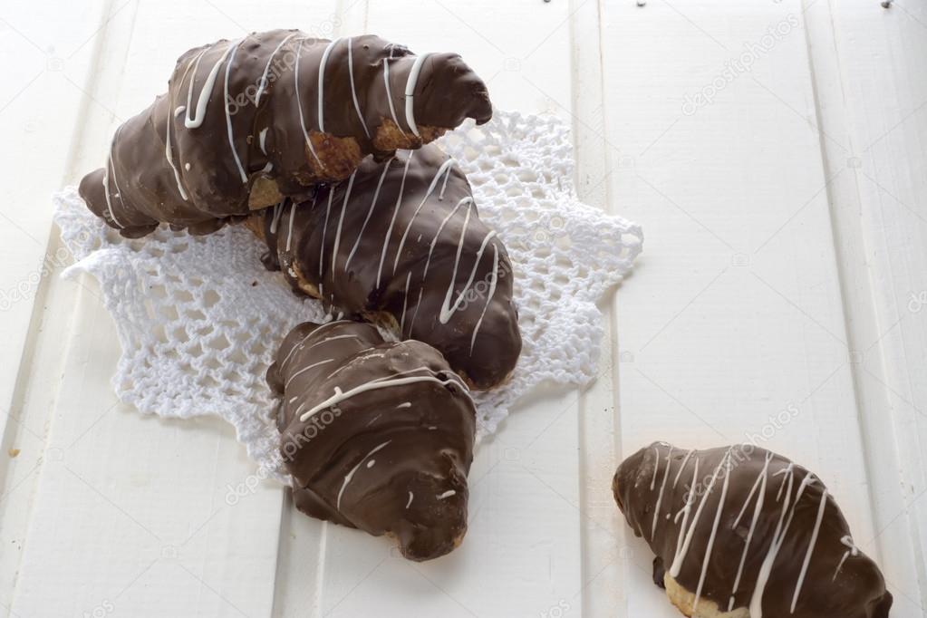 Covered chocolate croissant