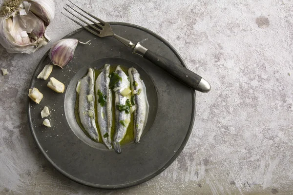 Noun in vinegar with garlic — Stock Photo, Image