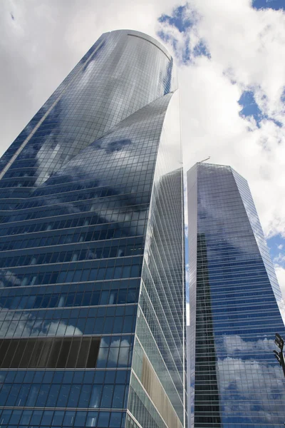 Wieżowce w biznes park Cuatro Torres w Madrycie — Zdjęcie stockowe