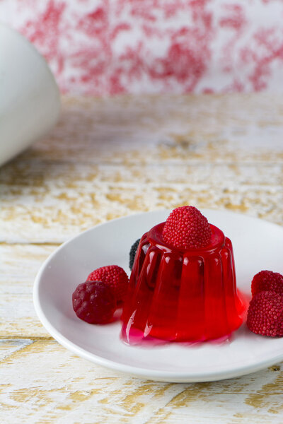 Red Cherry Gelatin Dessert Homemade 