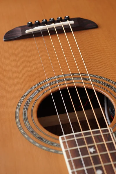 Detail of acoustic Classic Wood Guitar — Stock Photo, Image