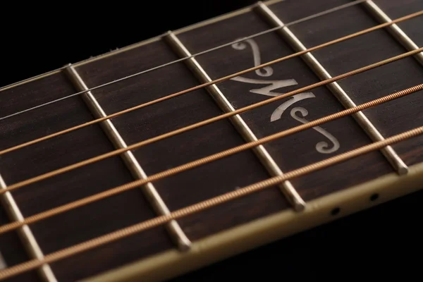 Guitarra fingerboard close up — Fotografia de Stock