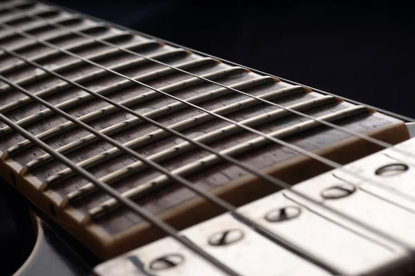 Guitarra fingerboard close up — Fotografia de Stock