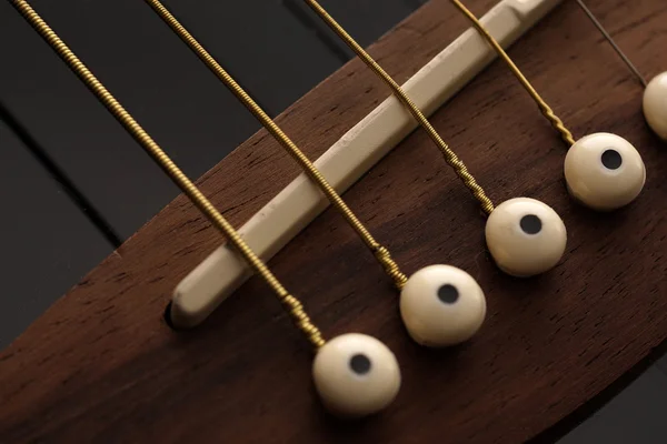 Detail of acoustic Classic Wood Guitar — Stock Photo, Image