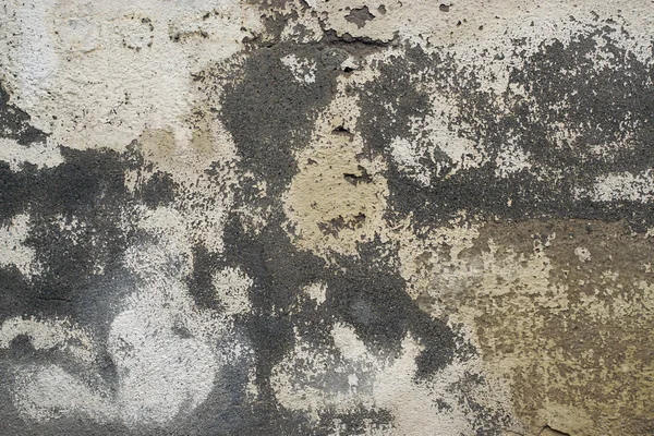 Yeso Gris Grunge Pared Vieja Áspera Ronca Con Parte Pintada — Foto de Stock