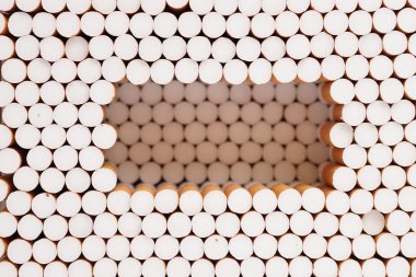 Arka plan veya doku olarak sigara filtreleri tam çerçeve