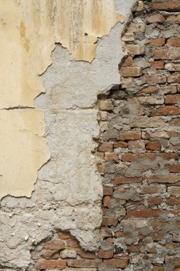 Painted old brick wall