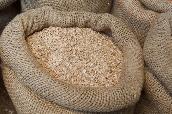 Rice  in jute sack Stock Image