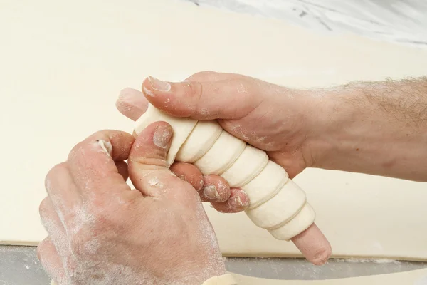 Making of bakery products in bakery shop